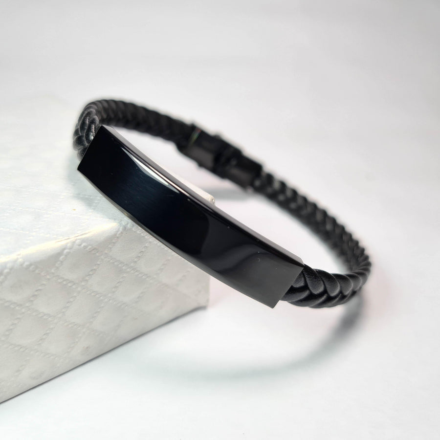 Blacklist: Braided Leather Bracelet - Printave: Print & Engrave Memories